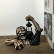 Zombie Halloween Decoration - Crawling Resin Light-Up Statue