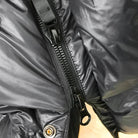 Women's black long hooded quilted puffer winter jacket