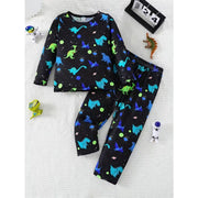 Boys Dinosaur Outfit - Glow-In-The-Dark 2-Piece Set