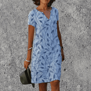 Sofia - Printed V-Neck Midi Dress