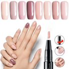 Precision nail art gel painting pen with colorful nail design examples