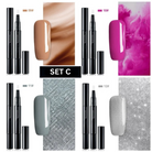 Precision nail art gel painting pen with colorful nail design examples
