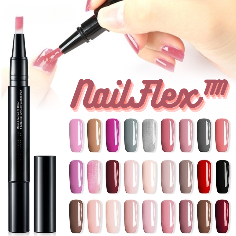 Precision nail art gel painting pen with colorful nail design examples