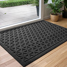 Water absorbent non-slip geometric door mat for indoor and outdoor entryways