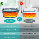1.5L electric lunch box food warmer with carry bag, utensils, and power cords
