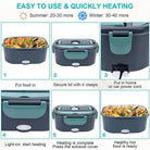 1.5L electric lunch box food warmer with carry bag, utensils, and power cords