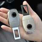 BeltLock car seat belt extender connected to a vehicle seat belt buckle