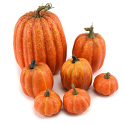 Pumpkin Decorations - Realistic Foam Autumn Halloween Décor Set