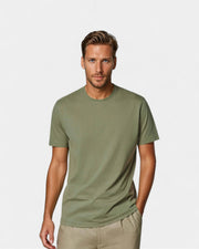 Men's Supima Cotton Crew Neck T-Shirt Olive Green