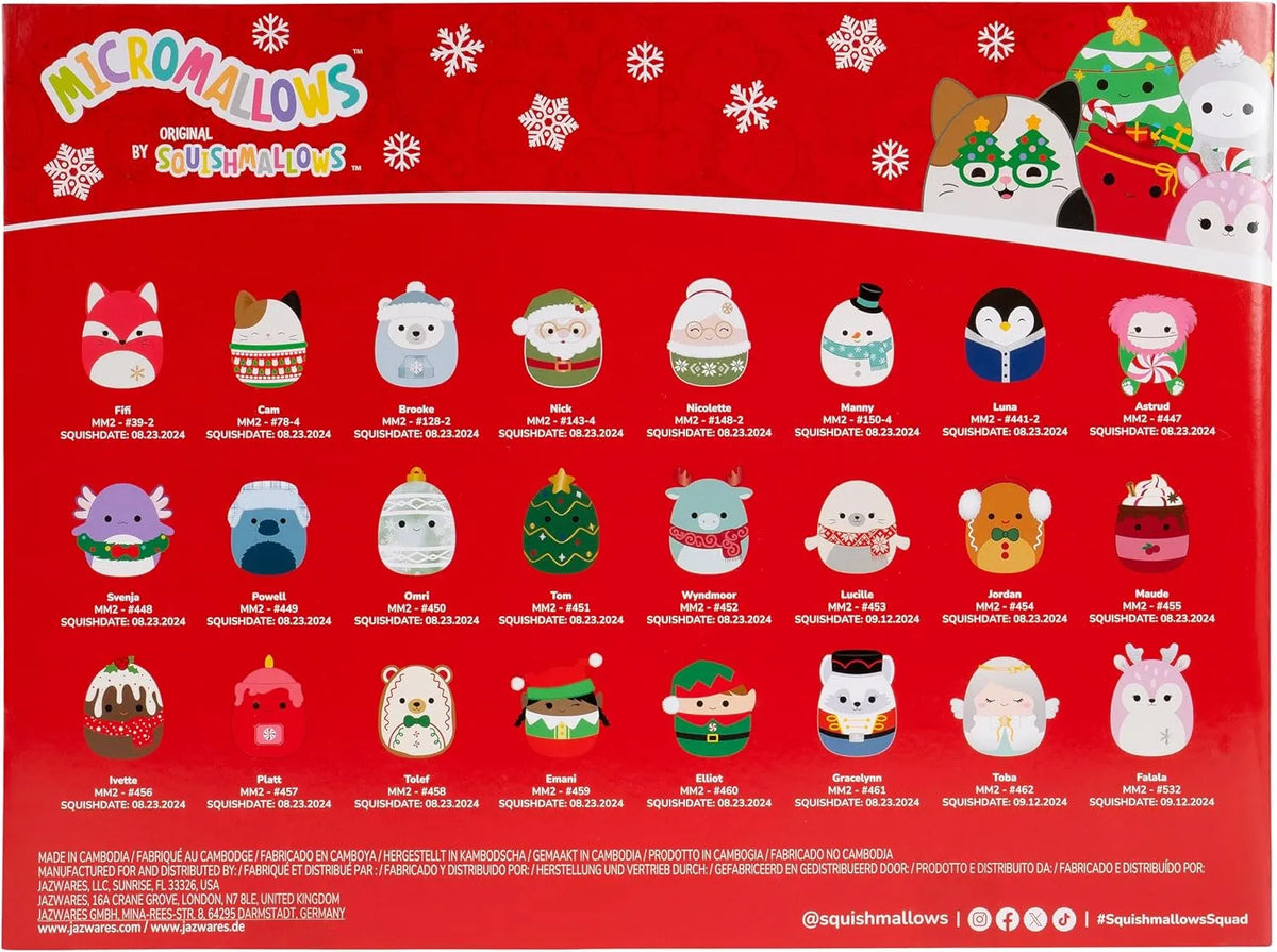 Fold-out Christmas advent calendar with 24 numbered doors and colorful festive illustrations