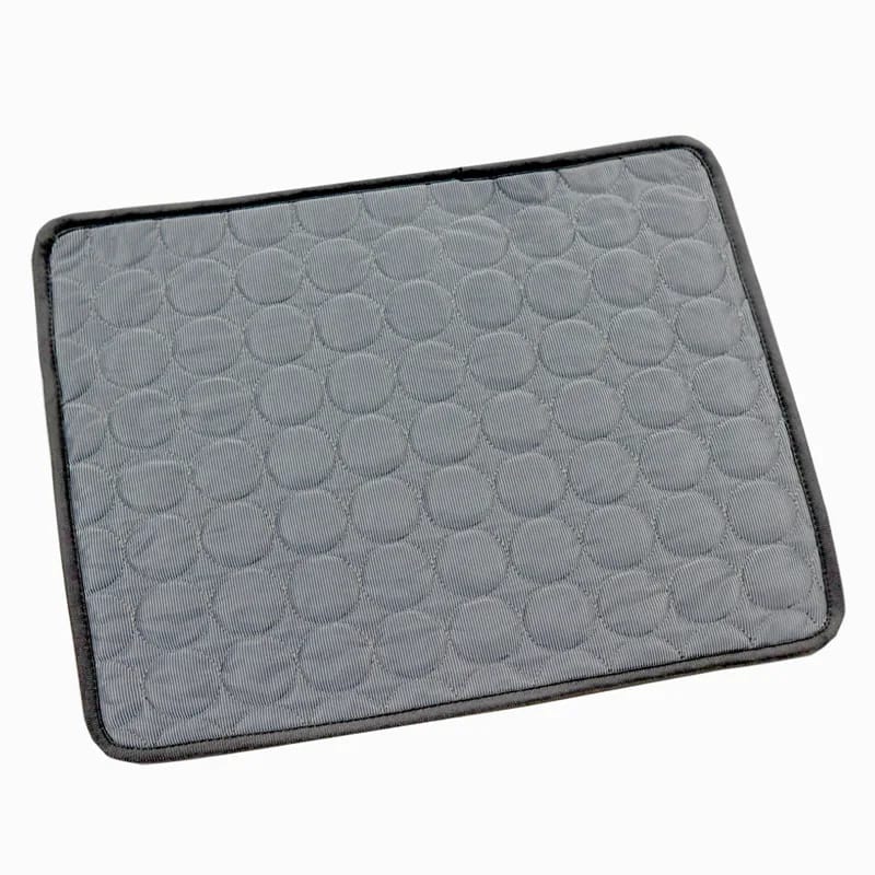 Quilted dog cooling mat with rounded corners