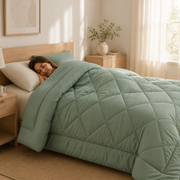 2-in-1 Quilted Comforter – Reversible Geometric Duvet for All Seasons