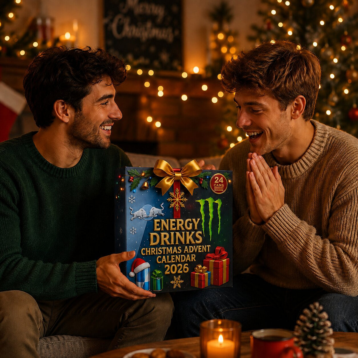 Black 2026 Christmas energy drink advent calendar with 24 cans