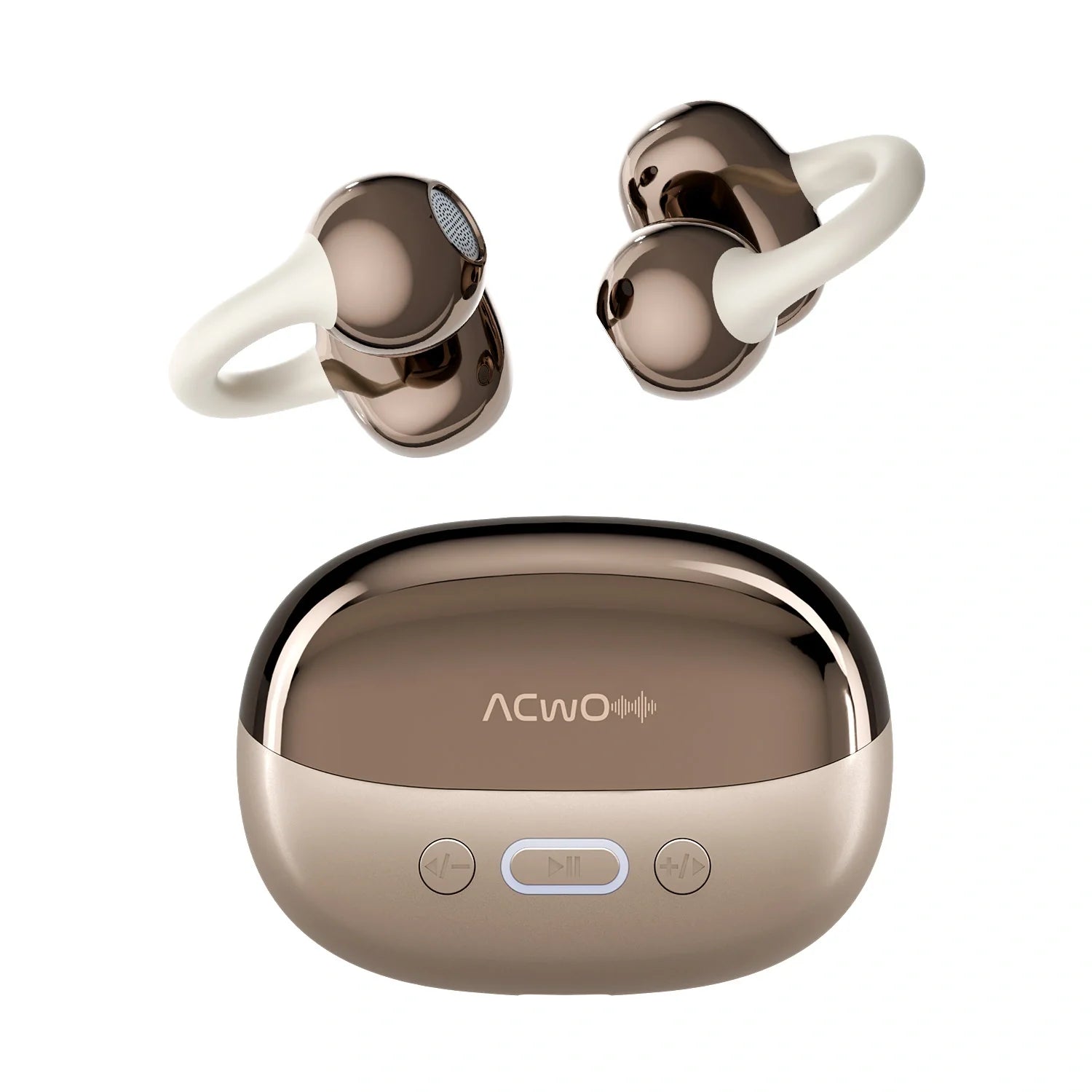 DwOTS Flow 2 true wireless earbuds with ear hooks and charging case