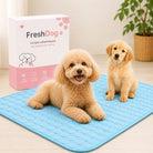 Quilted dog cooling mat with rounded corners