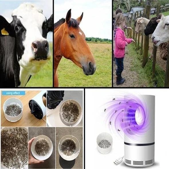 White cylindrical UV light insect trap for mosquitoes and flies