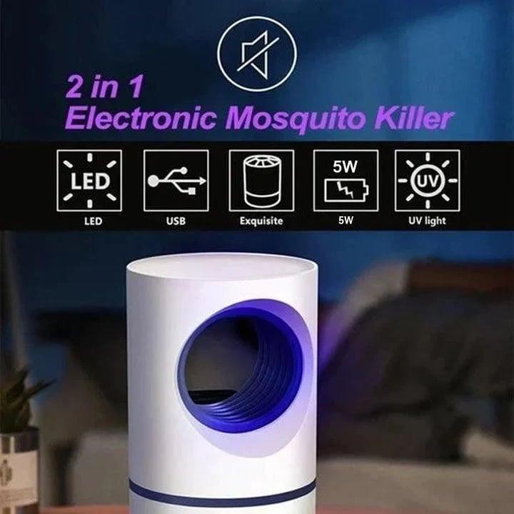 White cylindrical UV light insect trap for mosquitoes and flies
