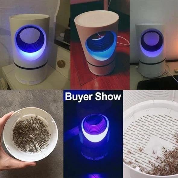 White cylindrical UV light insect trap for mosquitoes and flies