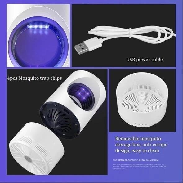 White cylindrical UV light insect trap for mosquitoes and flies