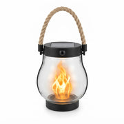 Solar Outdoor Lantern, Flickering Flame Effect With Rope Handle